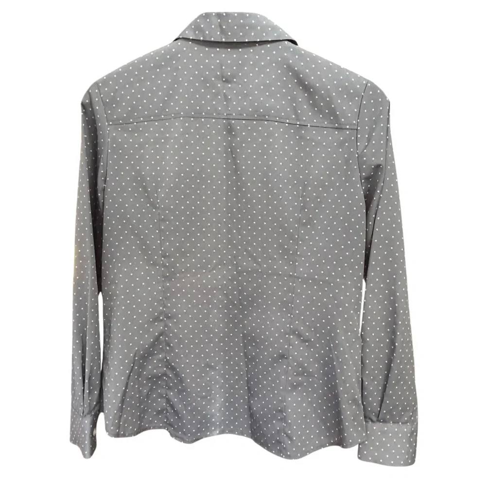 Pendleton Dusty Blue w/White Polka Dot Button-Up Shirt Women’s Size 8P - Picture 4 of 11